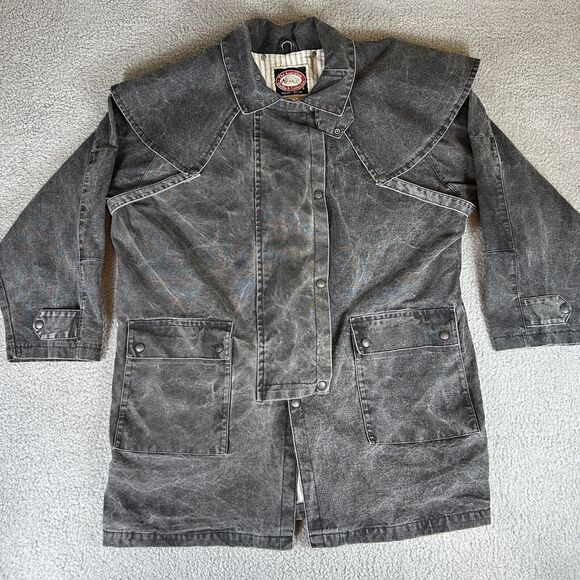 The Australian Outback Collection Western Oilcloth Duster Jacket Coat Men XL USA - Picture 1 of 13
